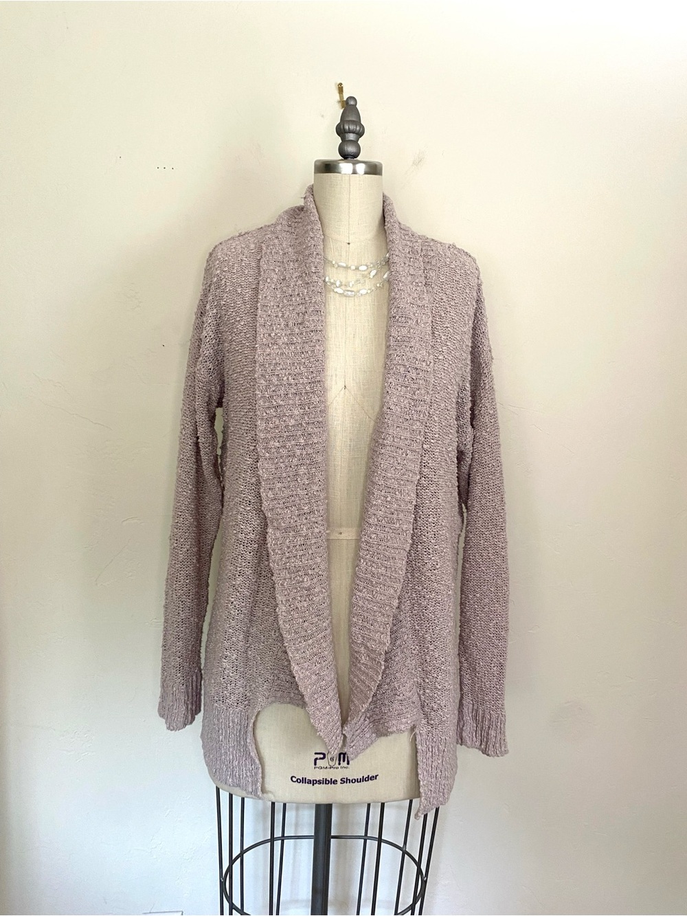 Tildon Open-Front Bouclé Cardigan - Dusty Mauve